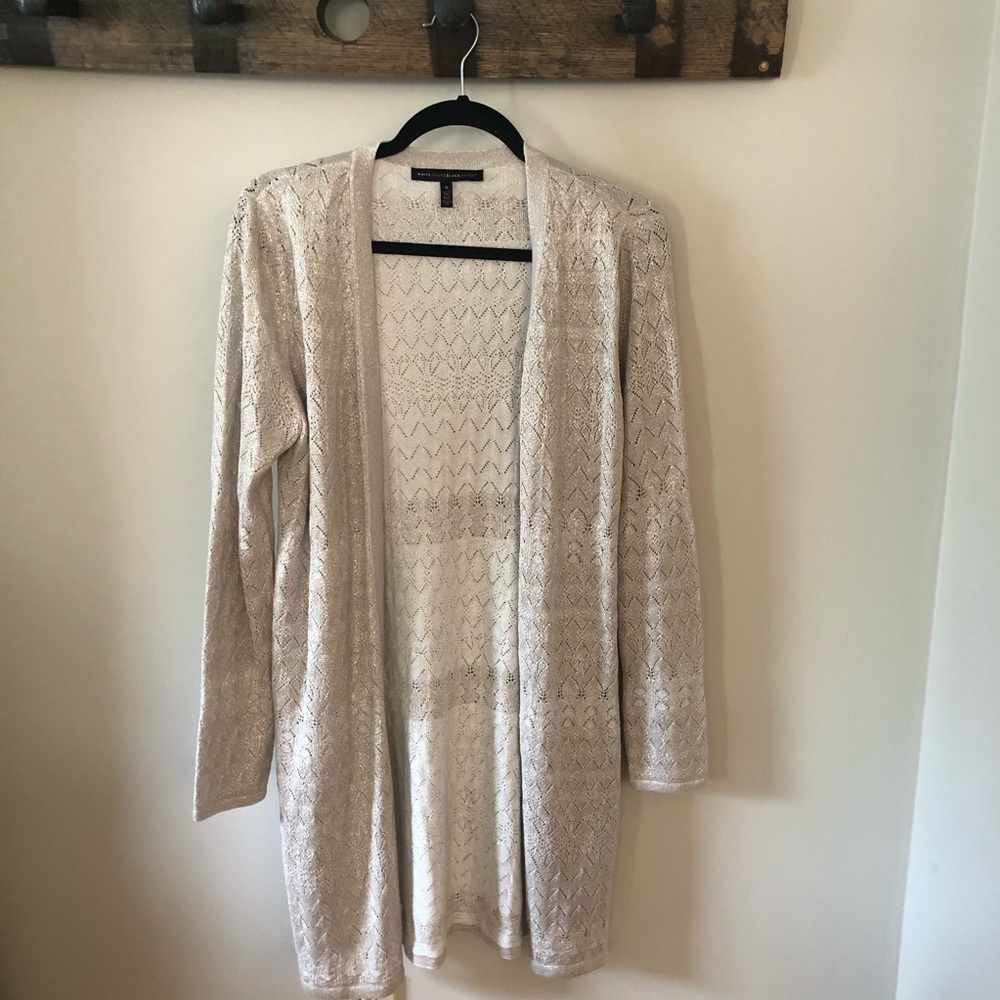 White House Black Market Champagne Cardigan